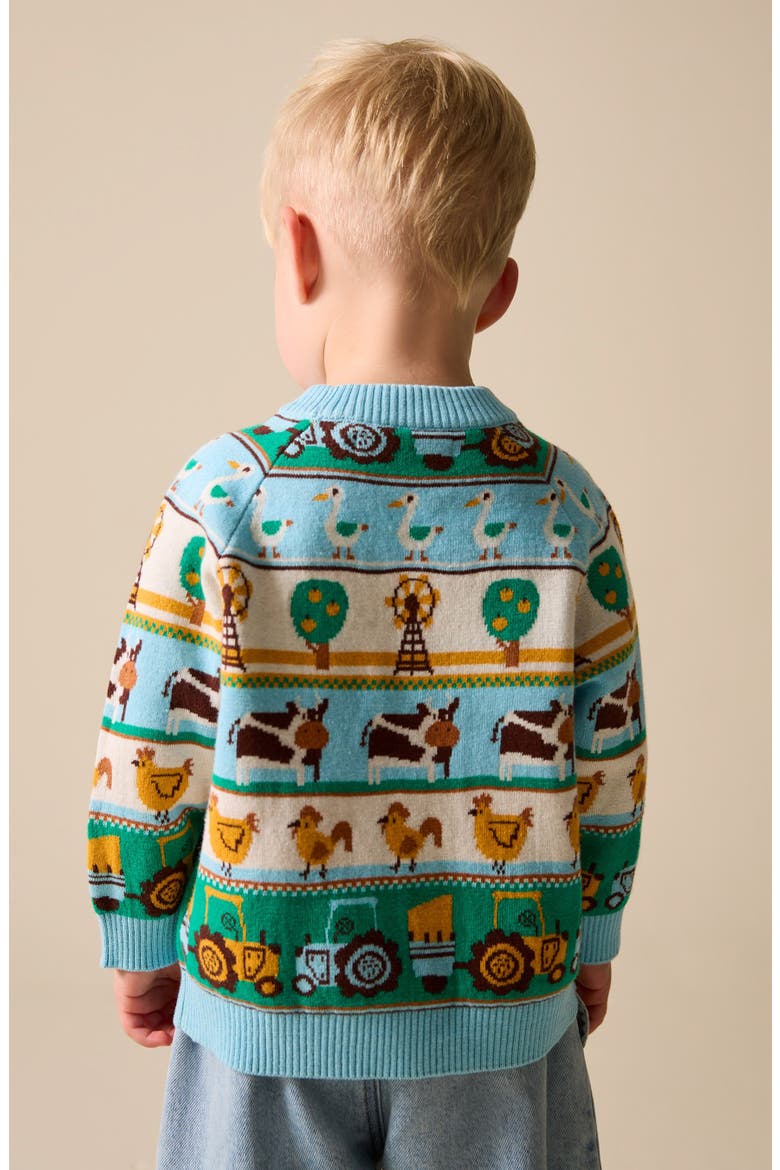 Kids' Farm Fair Isle Sweater, Alternate, color, BLUE