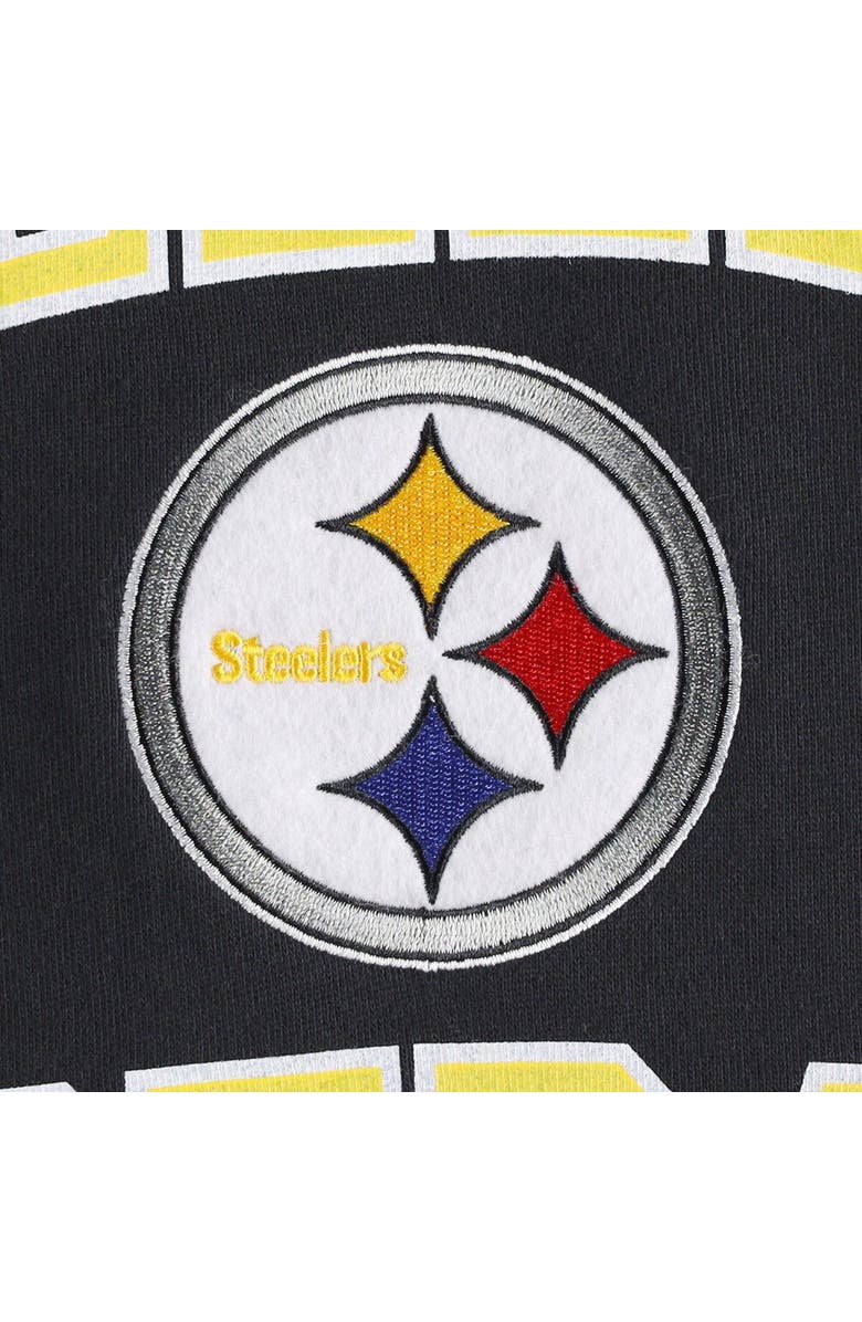 Mitchell & Ness Men's Mitchell & Ness Black Pittsburgh Steelers Washed Short Sleeve Pullover Hoodie, Alternate, color, Black