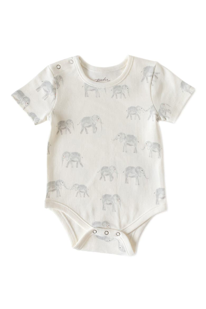 Follow Me Organic Cotton Bodysuit, Main, color, FOLLOW ME ELEPHANT