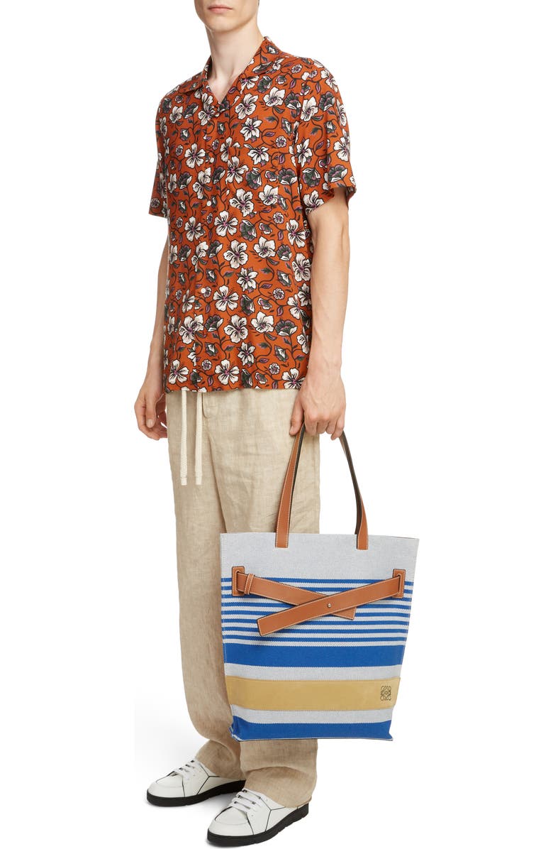Loewe Stripe Twill Tote Bag, Alternate, color,