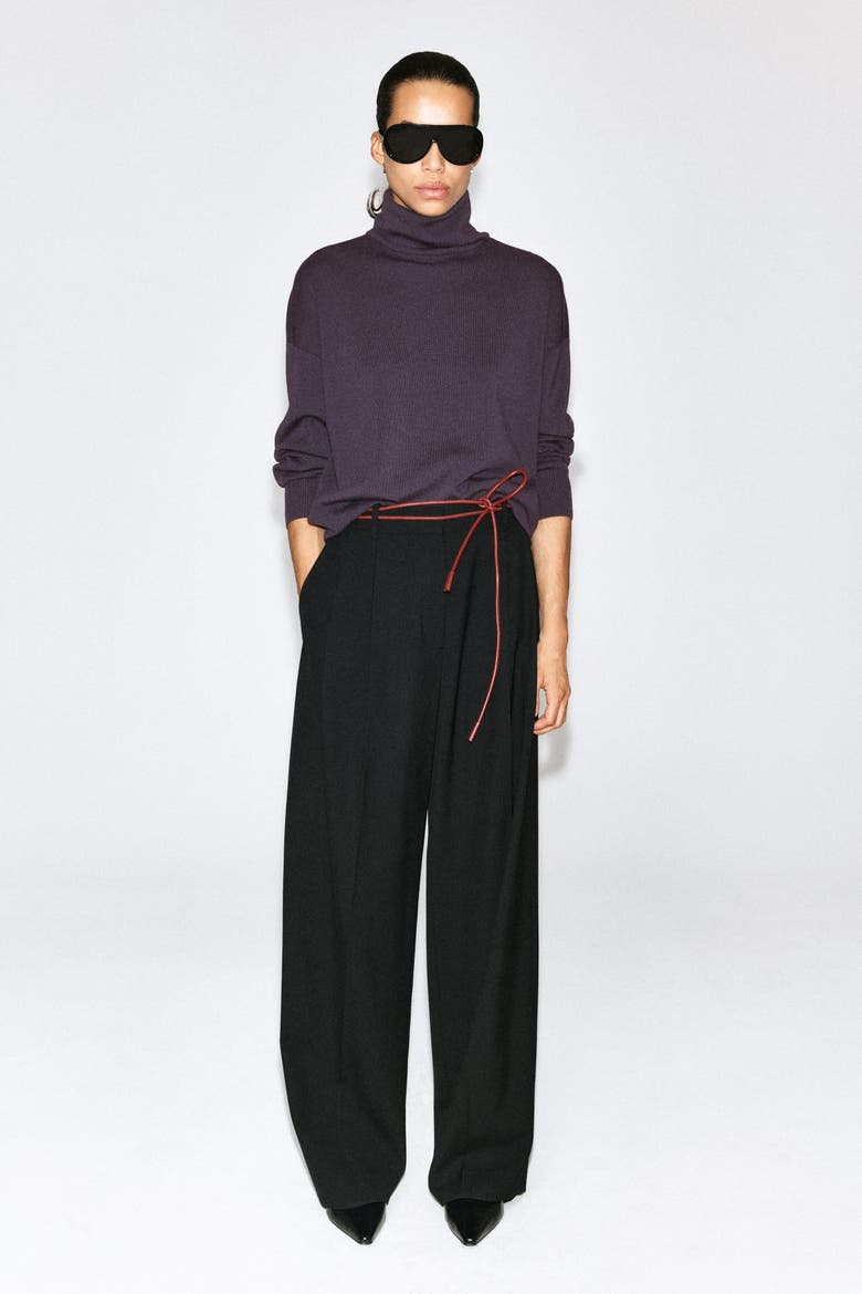 Merino Wool Roll-Neck Sweater, Alternate, color, DARK PURPLE