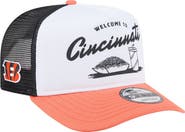 New Era Men's New Era White/Orange Cincinnati Bengals Foodie 9FIFTY A-Frame Trucker Snapback Hat