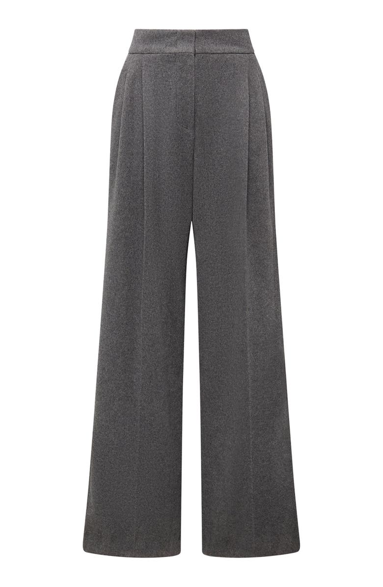 Another Tomorrow Pleated Trouser, Alternate, color, Medium Melange Grey