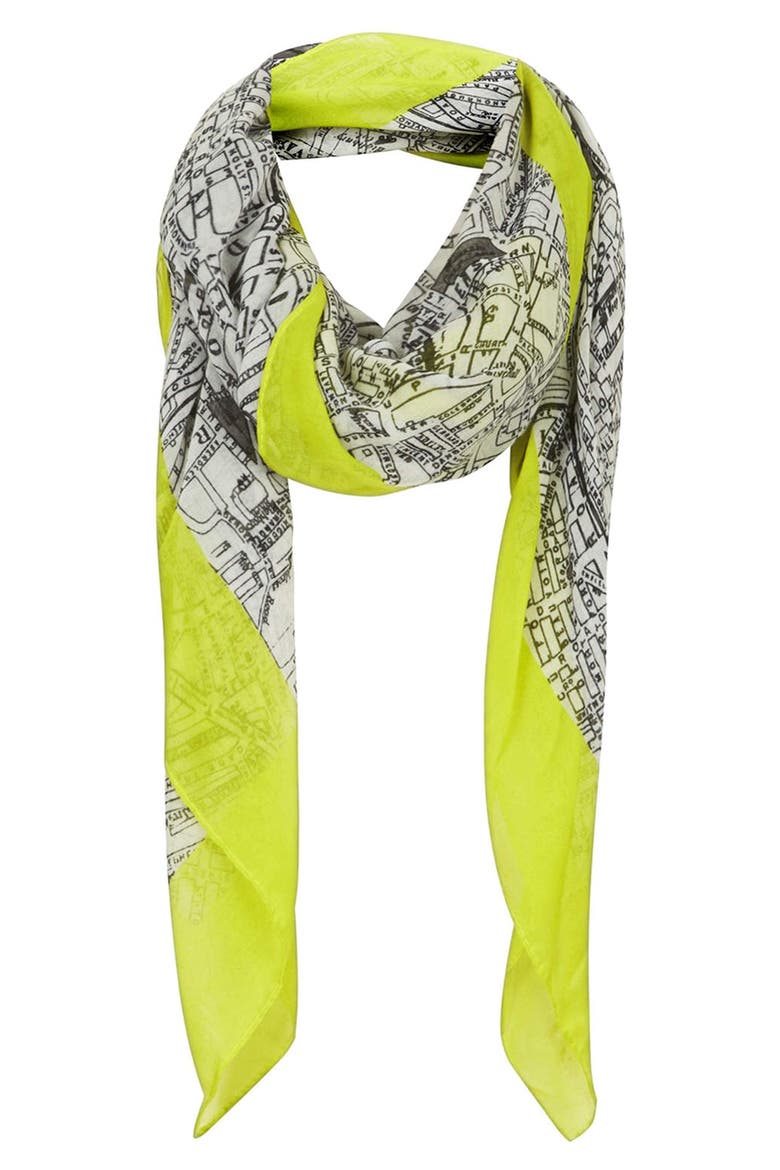 Hackney Map Scarf, Main, color, MONOCHROME