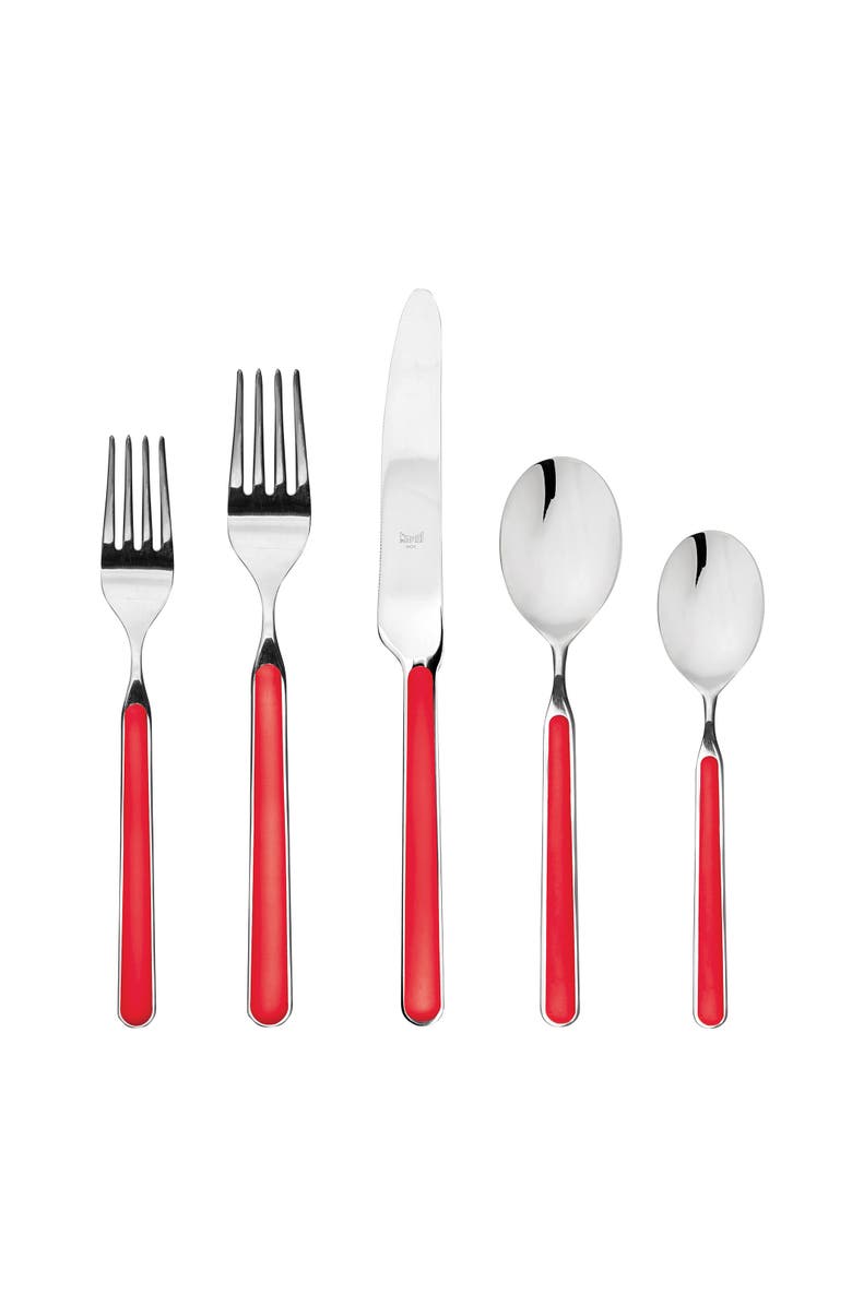 Mepra Fantasia Flatware Set - 5 Pieces, Main, color, Red