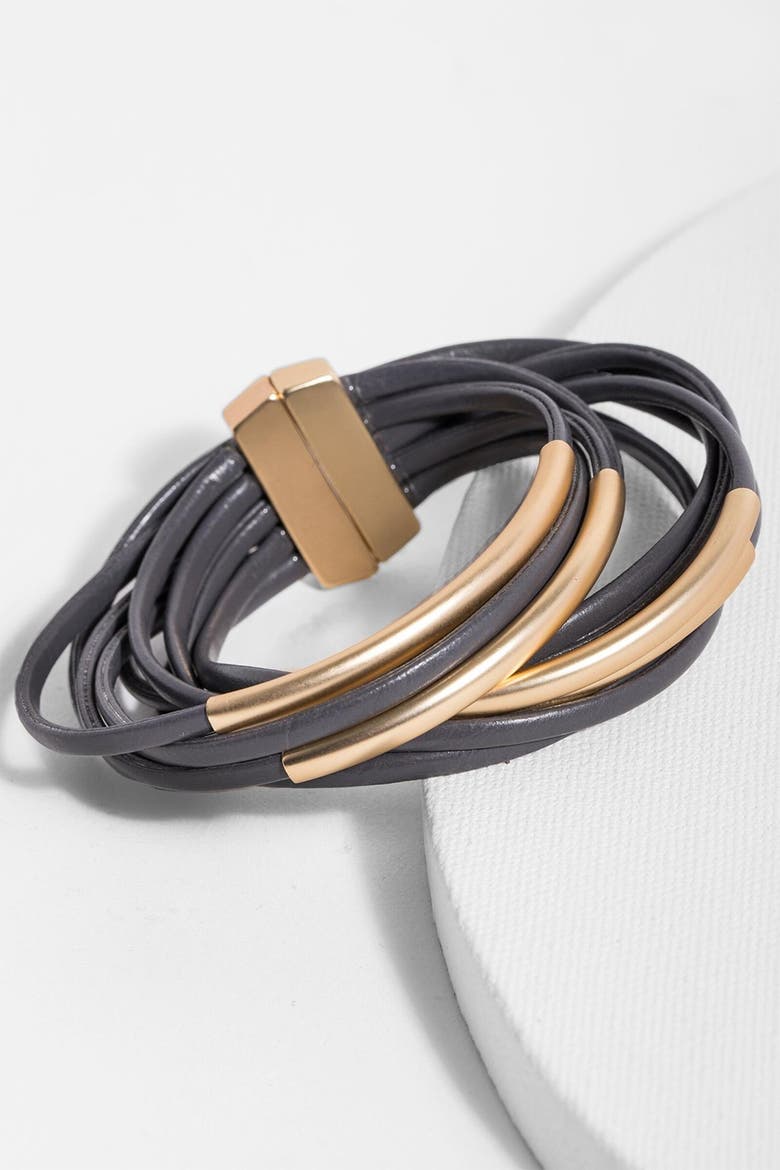 On the Rail Layered Wrap Bracelet, Alternate, color, GREY