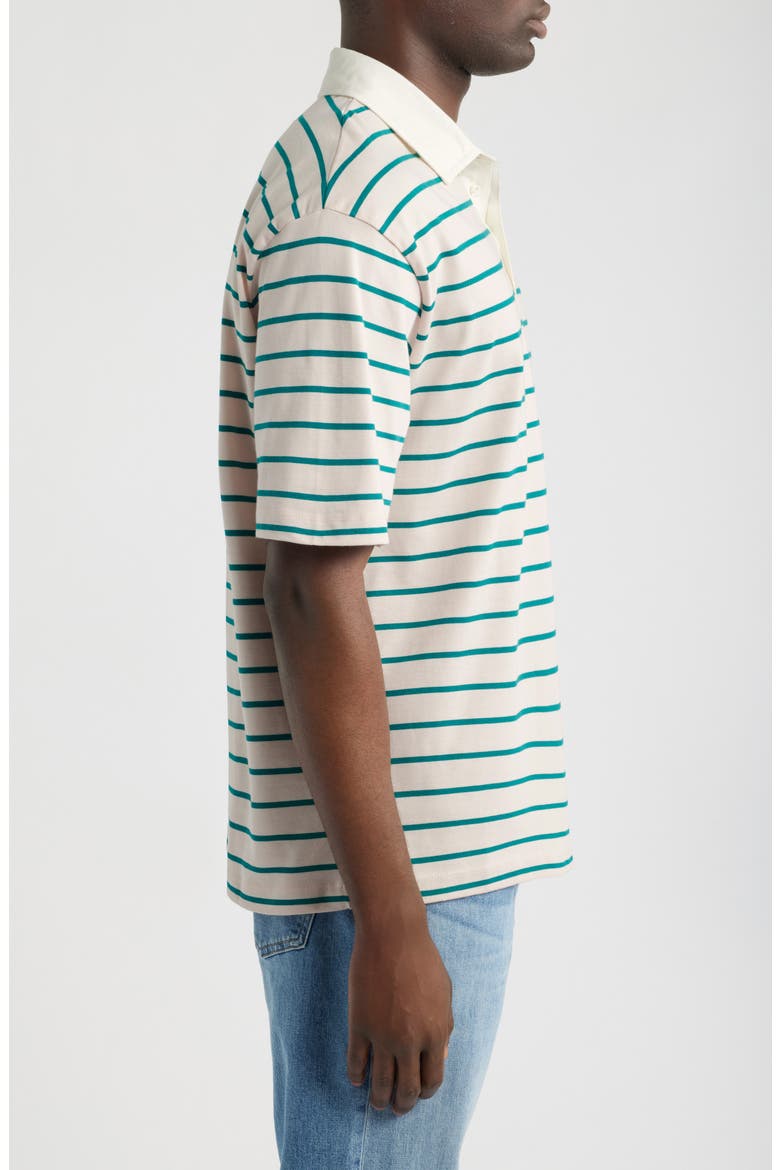 Stripe Cotton Polo, Alternate, color, MAUVE CHALK