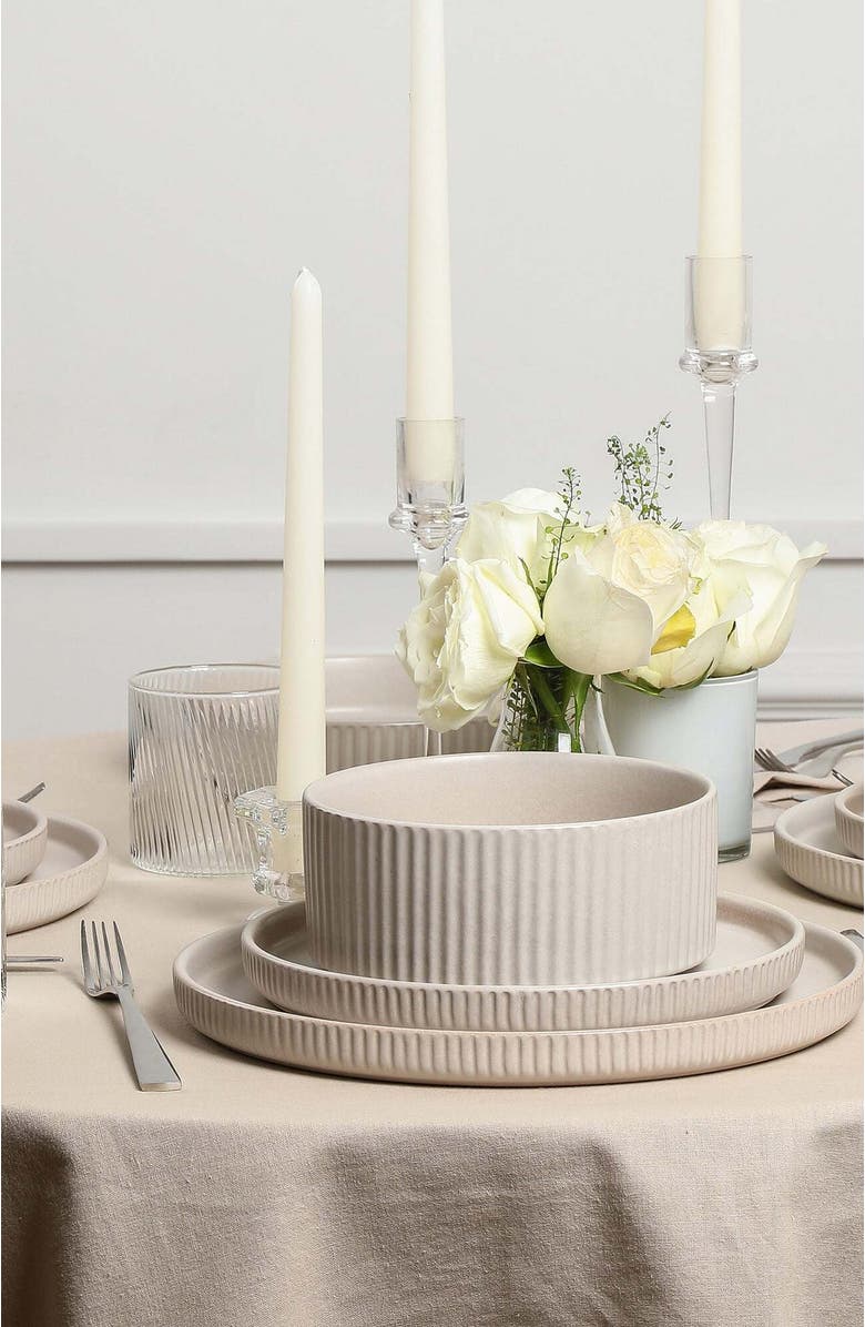 Stone Lain Haven Stoneware 16-Piece Dinnerare Set with Glasses, Alternate, color,