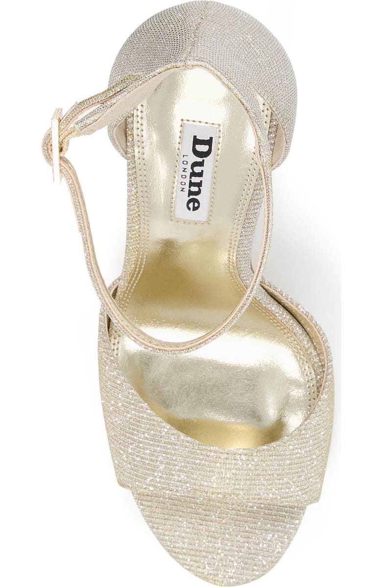 Dune London Mascots Platform Ankle Strap Sandal, Alternate, color, Gold