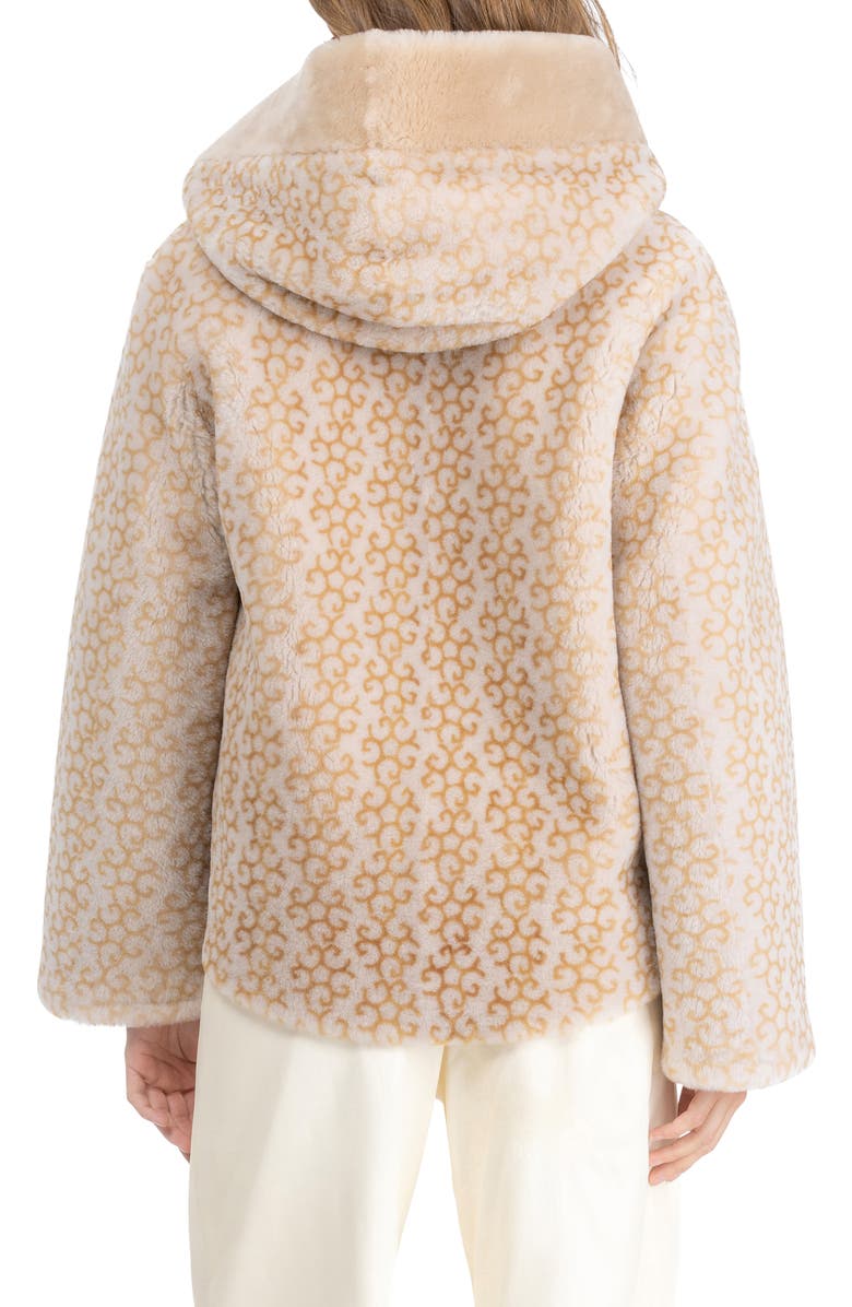 GORSKI Genuine Shearling Insignia Jacket, Hood, Reversible, Alternate, color, Cream/Palomino Nsignia/Gold