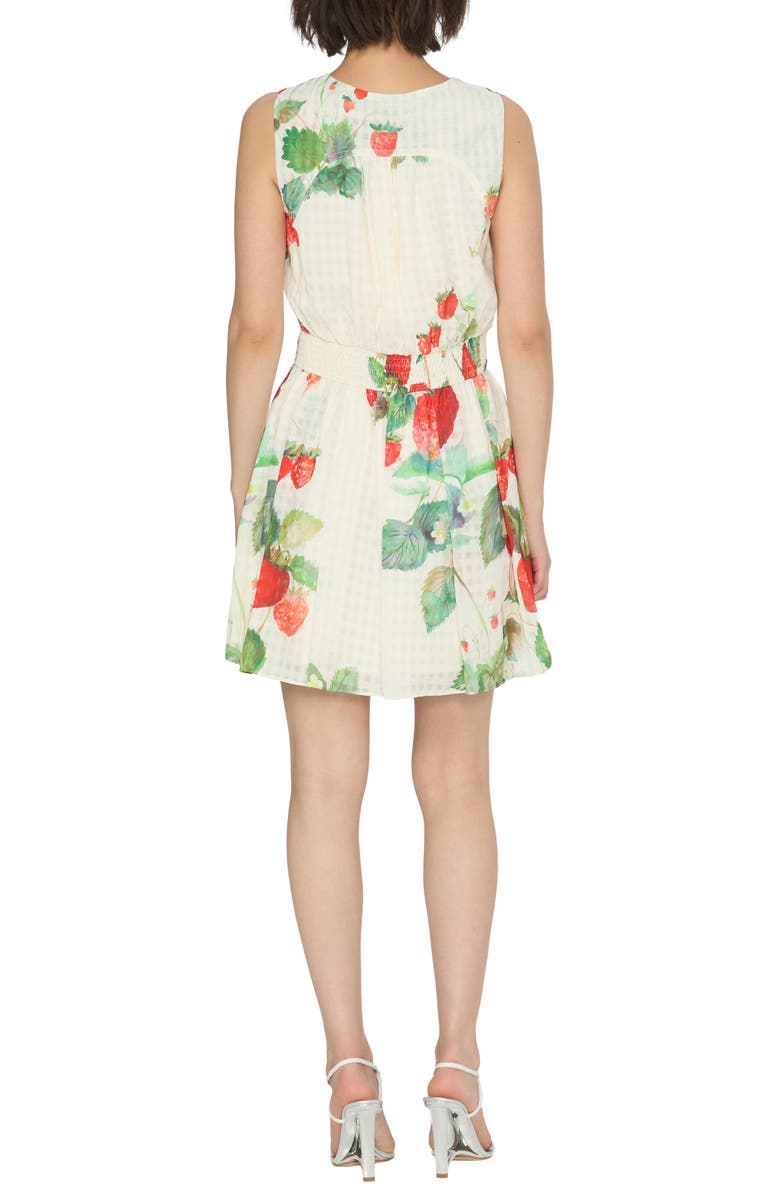 CIEBON Dale Strawberry Print Minidress, Alternate, color, Off White Multi