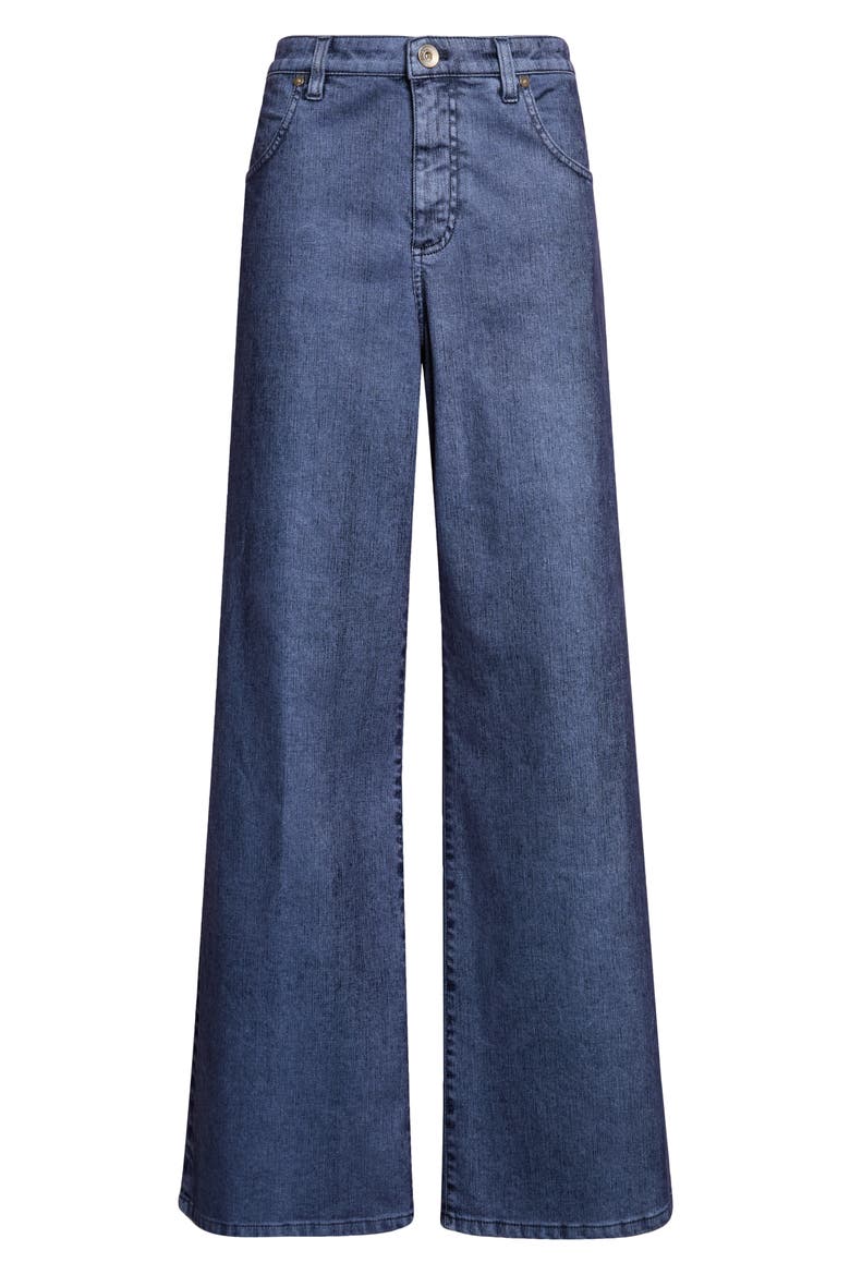 Pleated Wide Leg Jeans, Alternate, color, 11 BLUE
