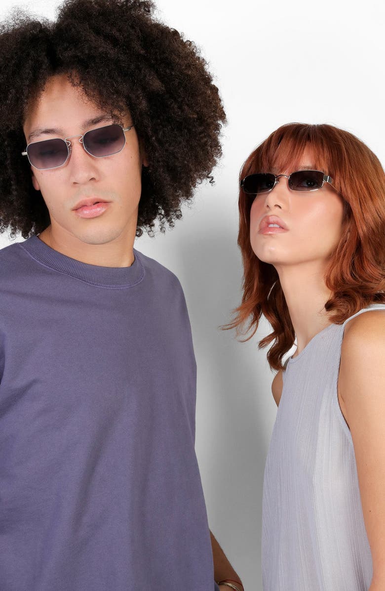 Lyndon Eyewear Venetian Sunglasses, Alternate, color, Black White / Brown