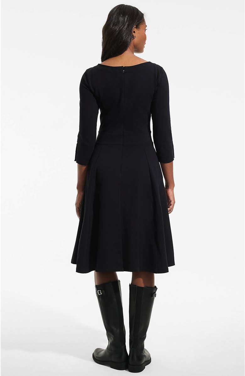 Lands' End Starfish 3/4 Sleeve Dress, Alternate, color, Black