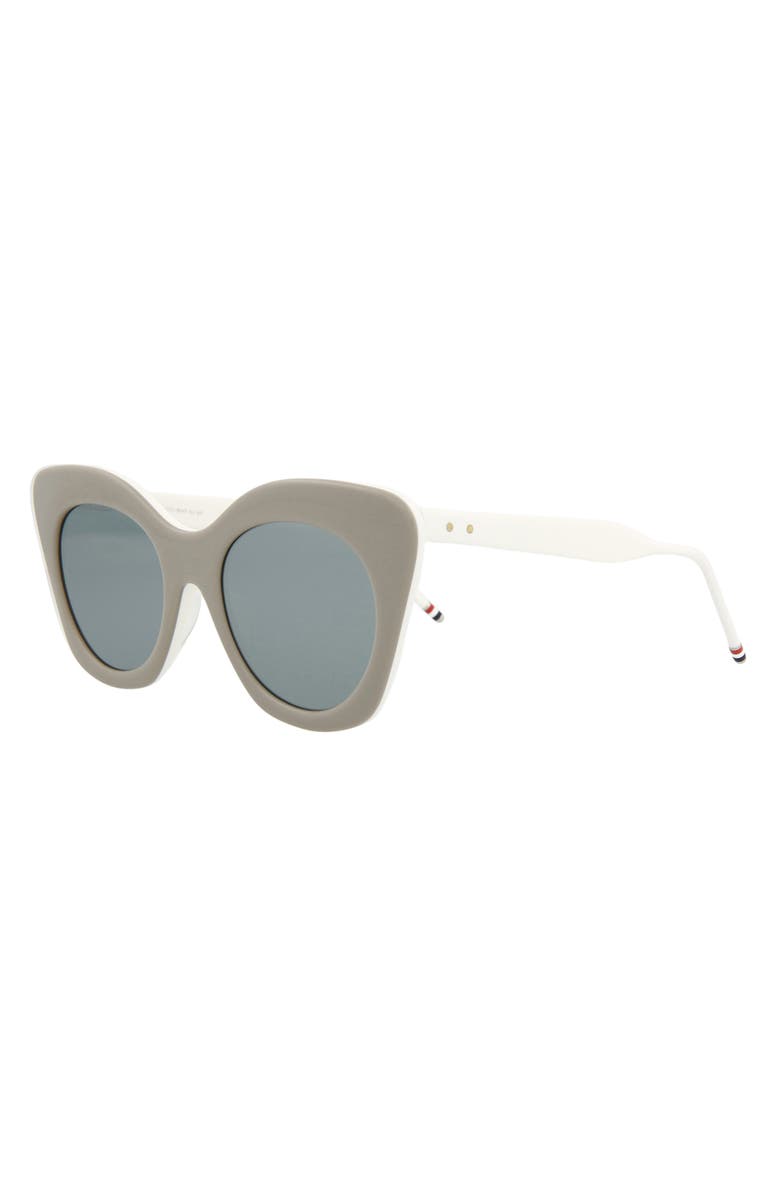 Thom Browne 52mm Cat Eye Sunglasses, Alternate, color, Grey White