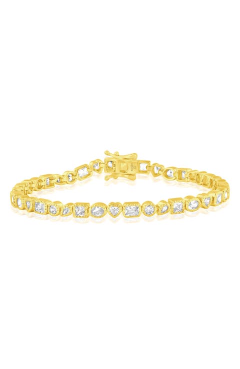 Multi-Shaped Cubic Zirconia Bracelet