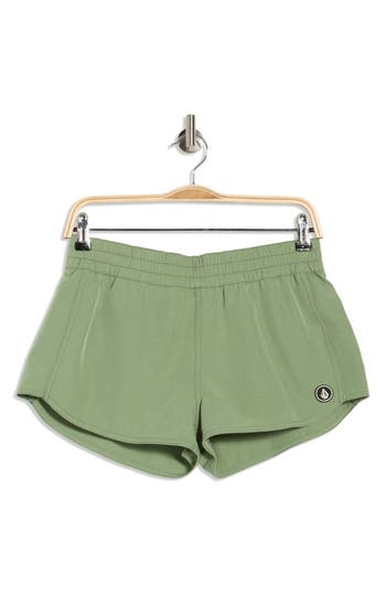 Volcom Simply Solid Cover-up Shorts In Green