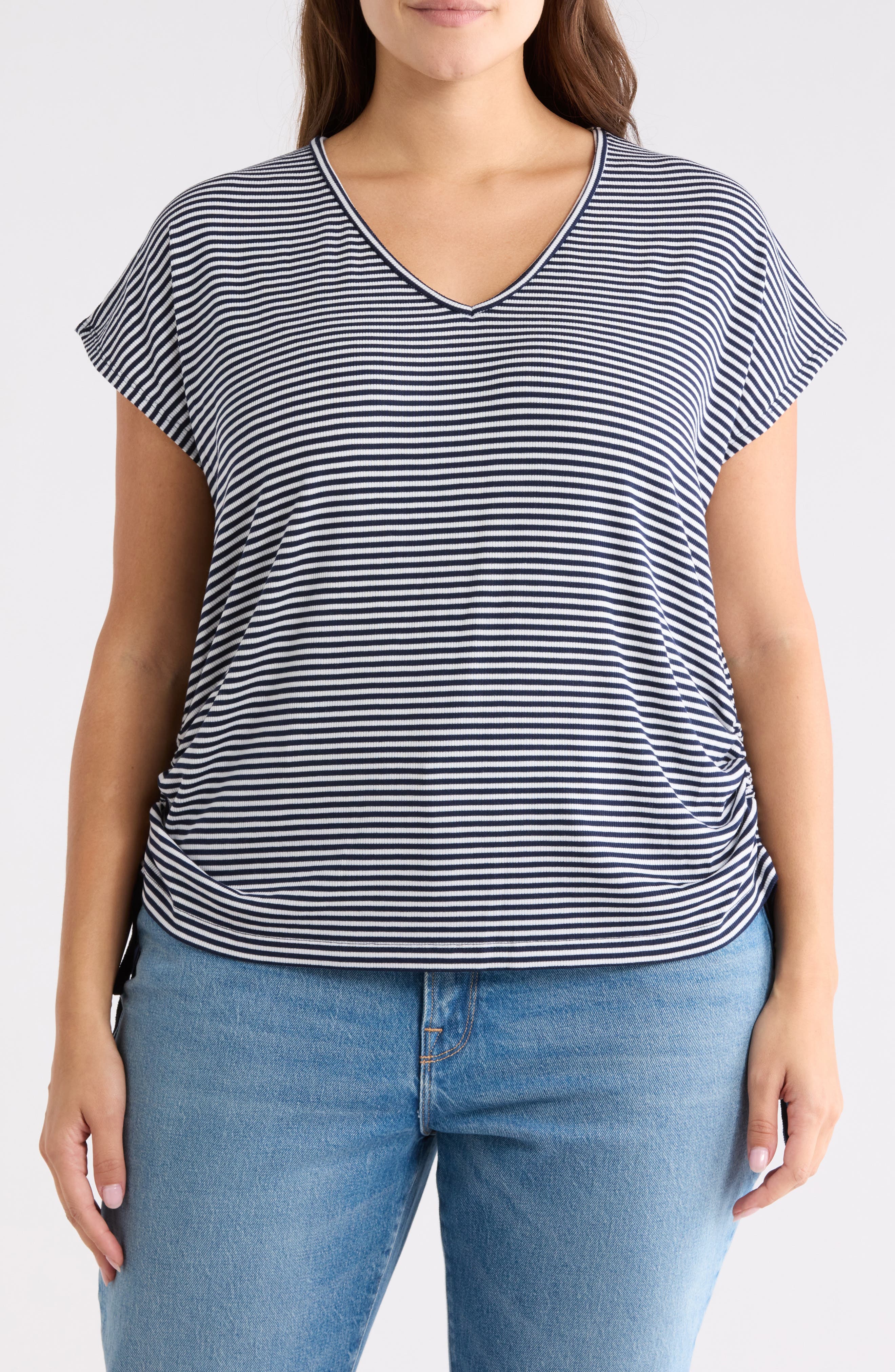 selected NAVY/ ECRU STRIPE