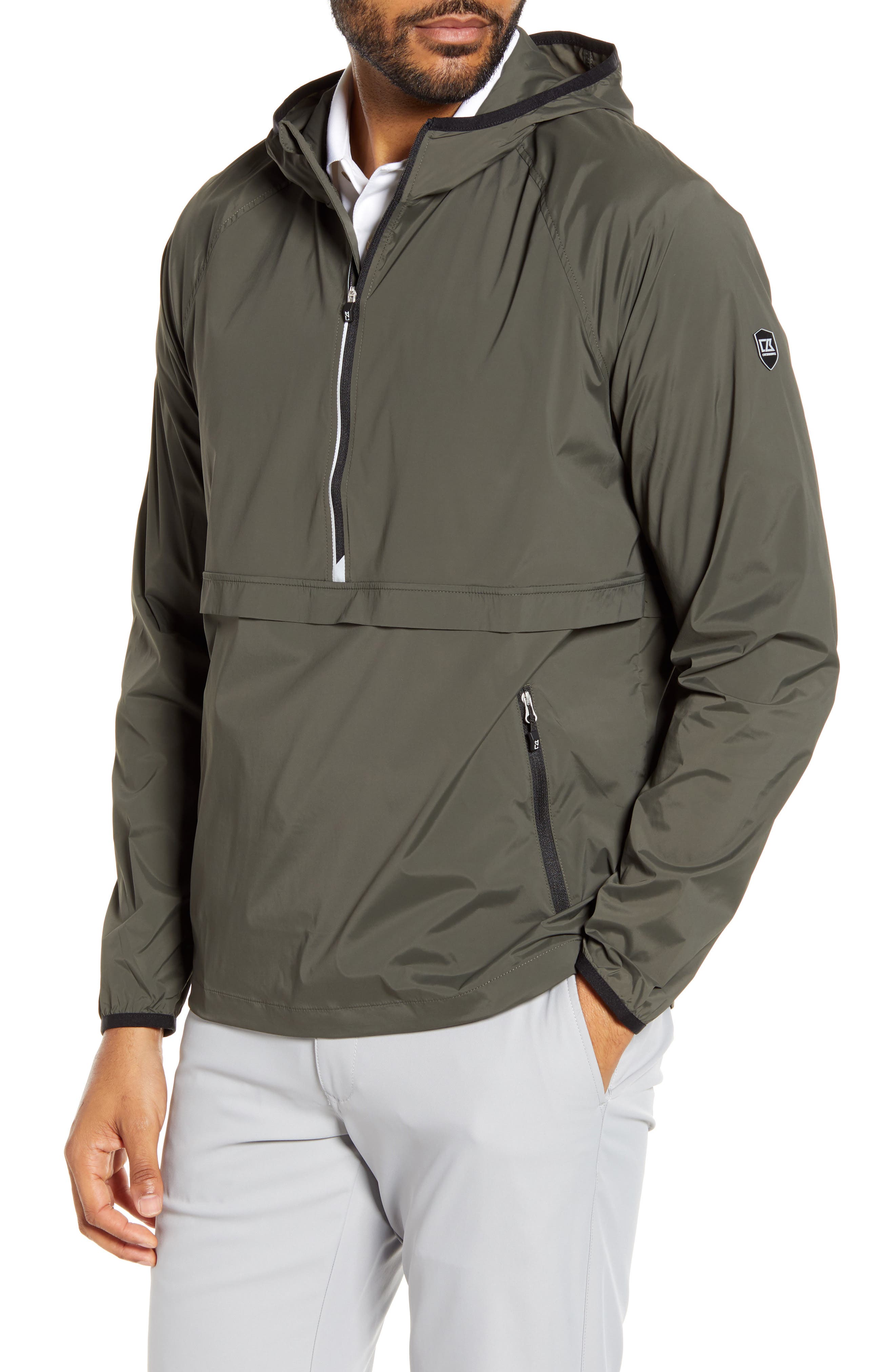 Cutter & Buck Breaker WeatherTec Half Zip Hooded Pullover (Men ...