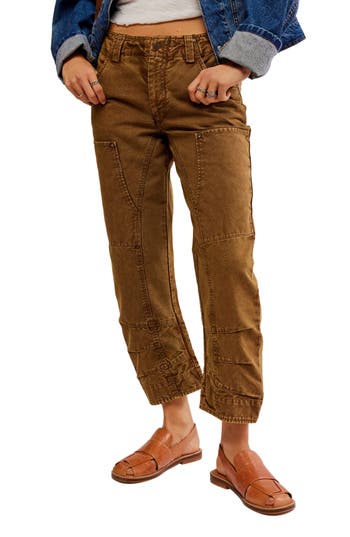 Free People Supersonic High Waist Slim Crop Jeans In Breen