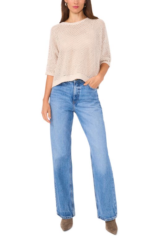 VINCE CAMUTO VINCE CAMUTO FISHNET POINTELLE SWEATER