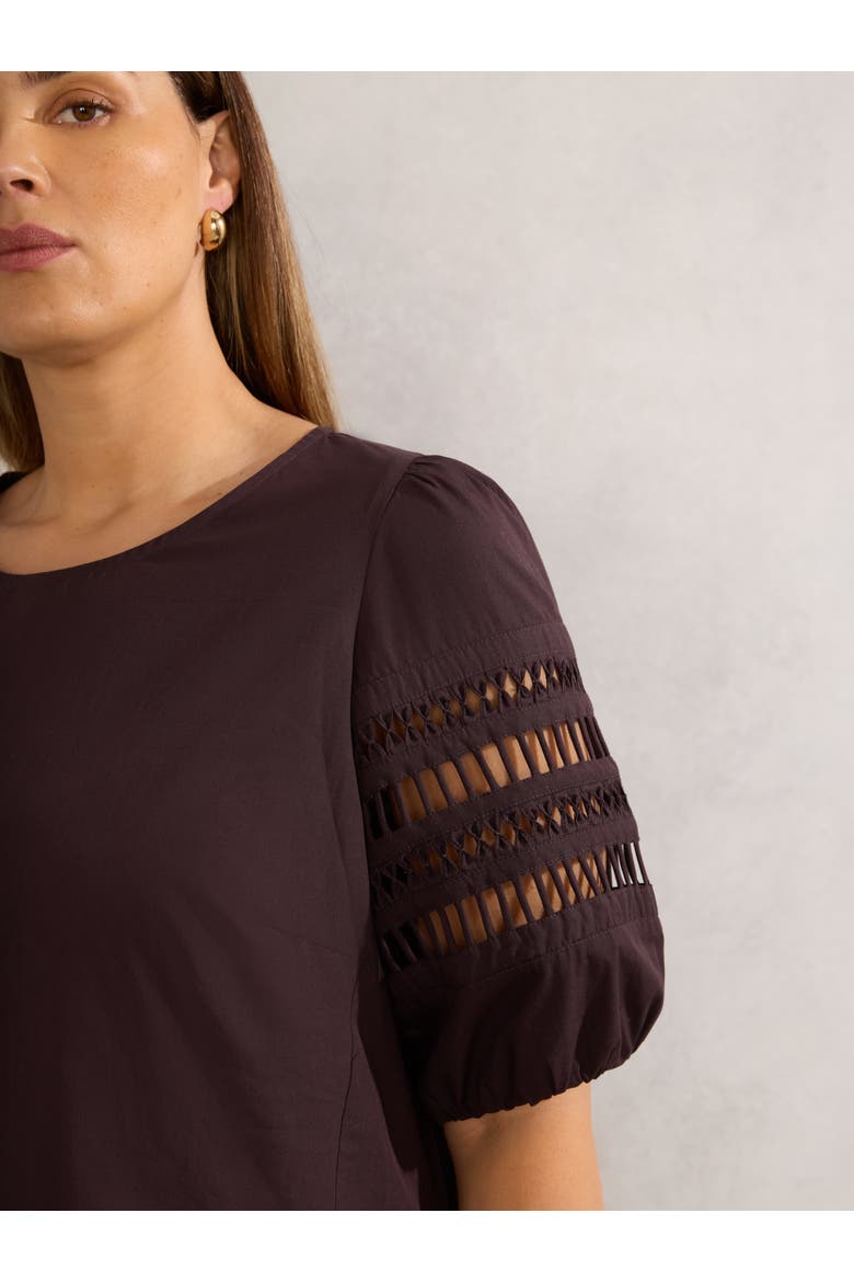 Puff Sleeve Midaxi Dress, Alternate, color, Chocolate