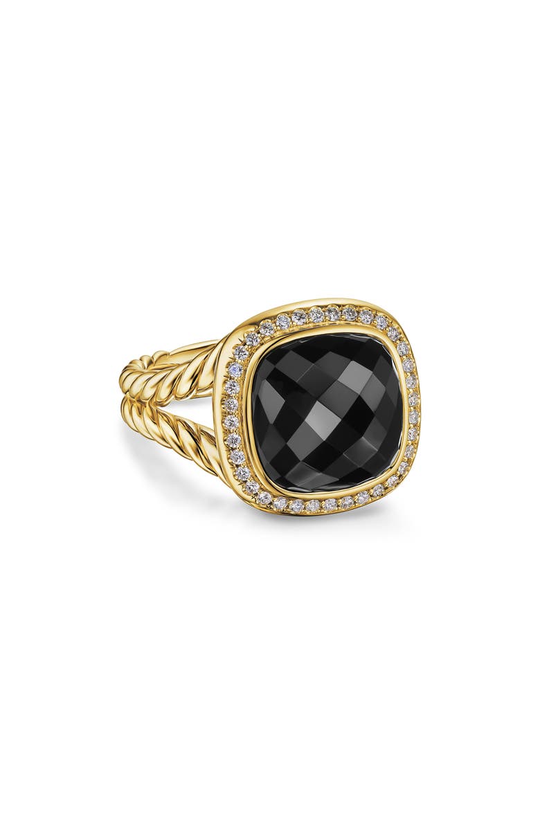 David Yurman Albion Ring in 18K Yellow Gold with Diamonds, Alternate, color, Black/ 18K Gold