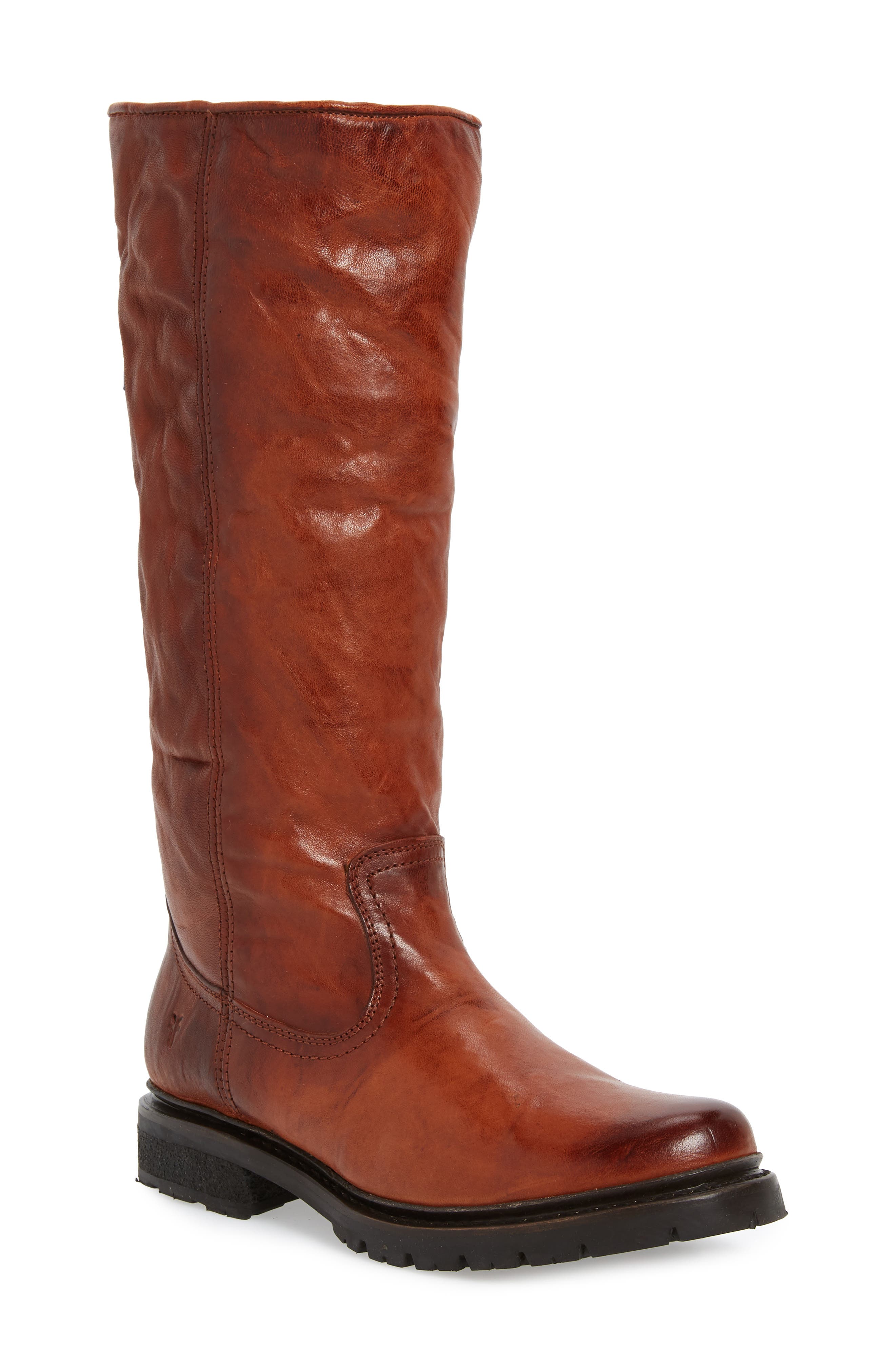 Frye Vanessa Genuine Shearling Lined Knee High Boot, Main, color, 