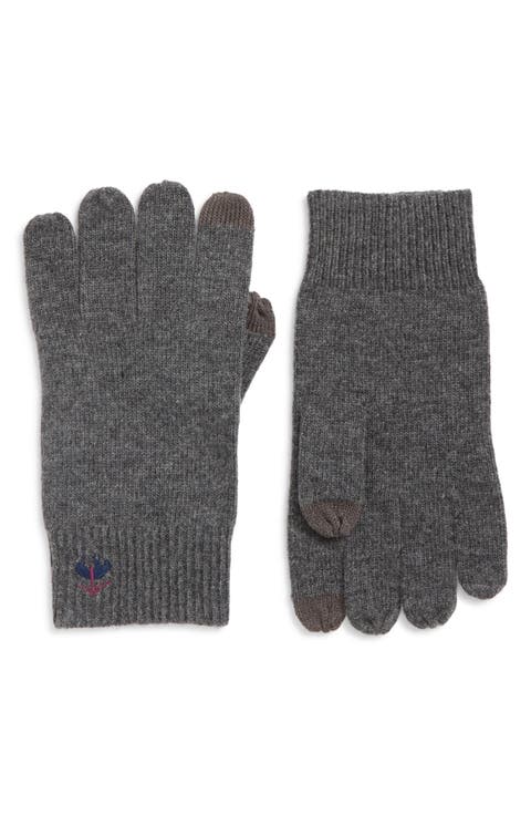 Wool Blend Rib Knit Gloves
