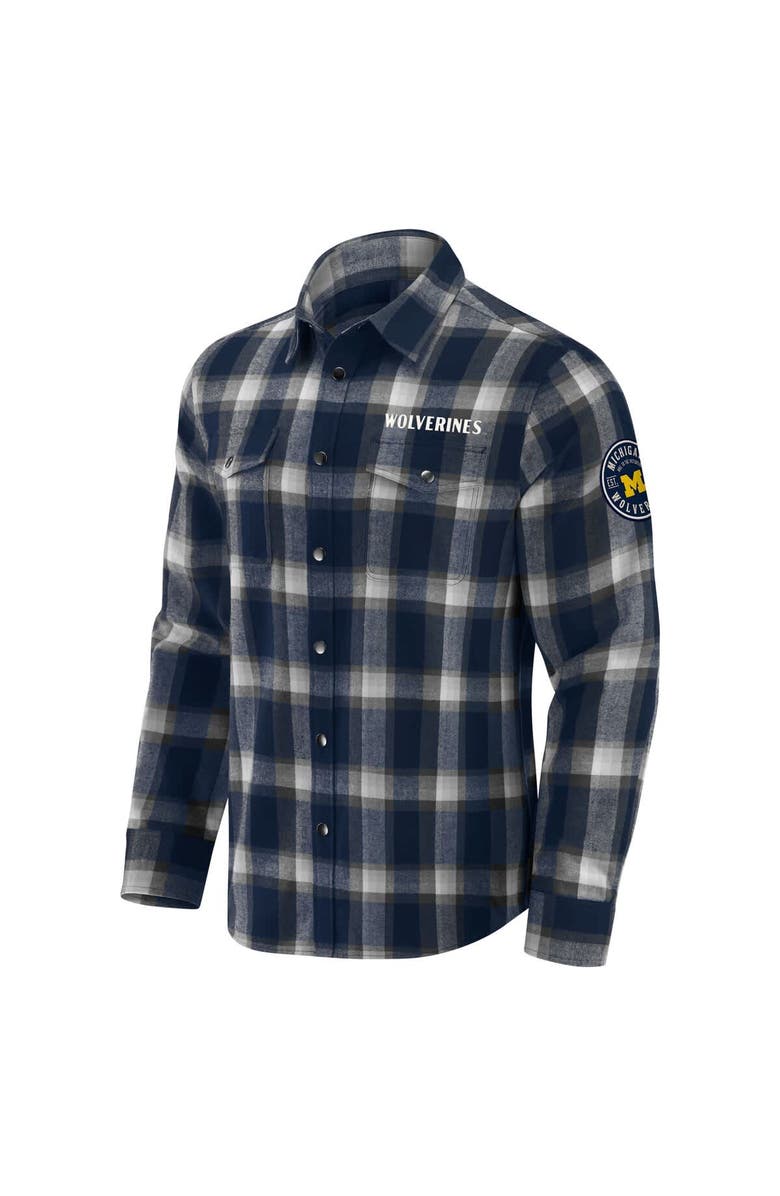 Darius Rucker Collection by Fanatics Men's Darius Rucker Collection by Fanatics Navy Michigan Wolverines Team Flannel Plaid Full-Snap Shirt, Alternate, color, Navy