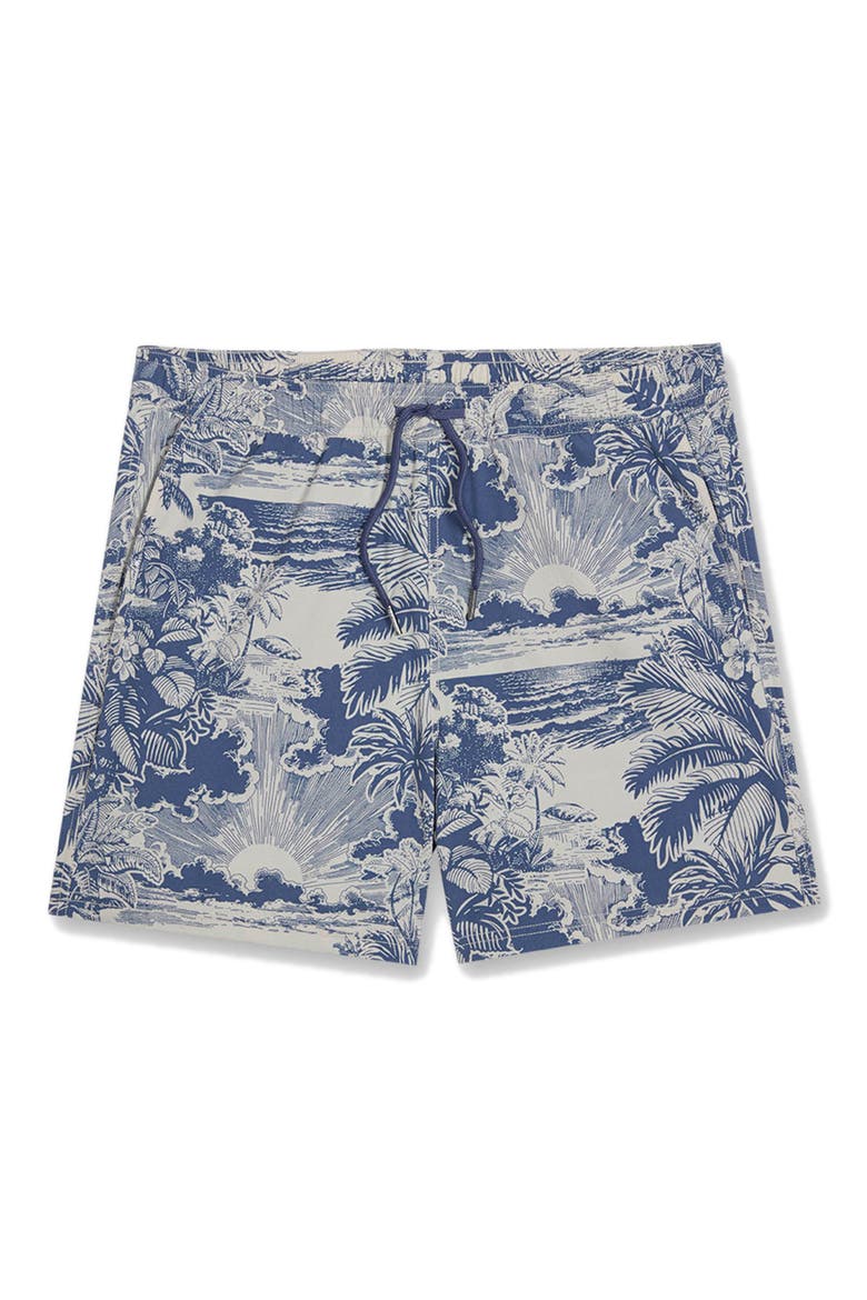 The Bungalow Water Repellent Swim Trunks, Alternate, color, SILVER PALMS