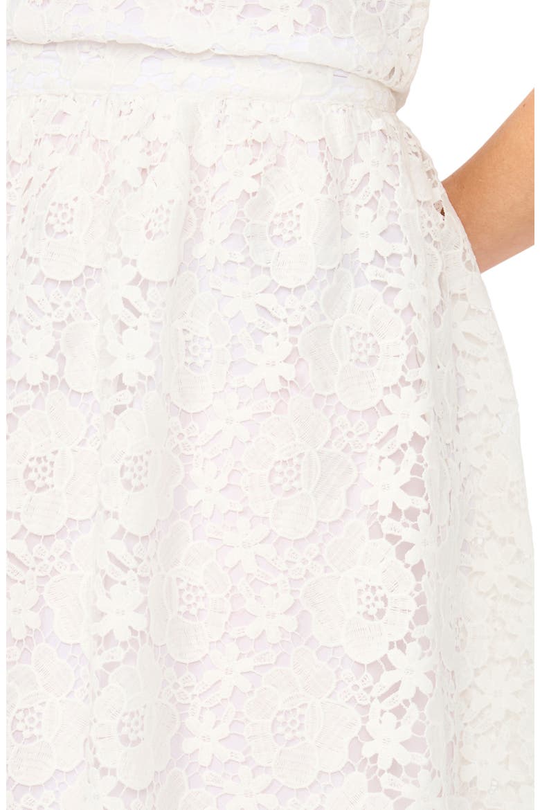 Floral Lace A-line Midi Skirt, Alternate, color, ULTRA WHITE