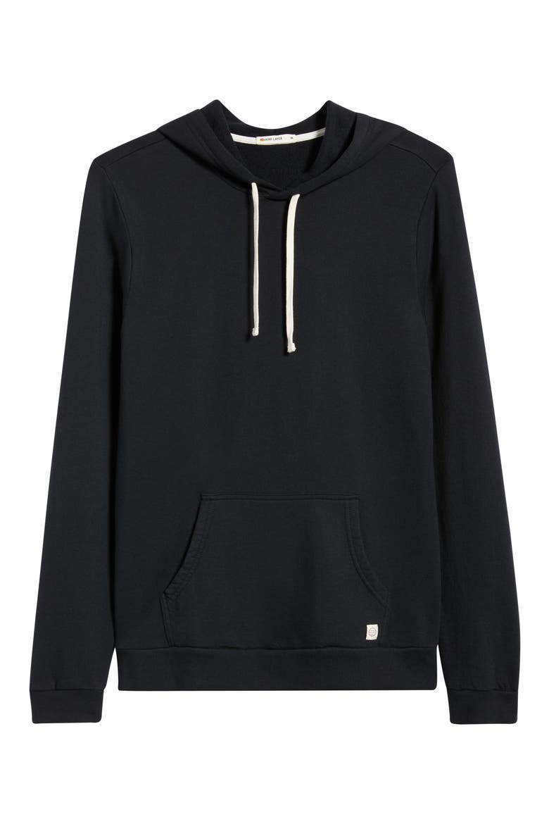 Cotton Blend French Terry Pullover Hoodie, Alternate, color, BLACK