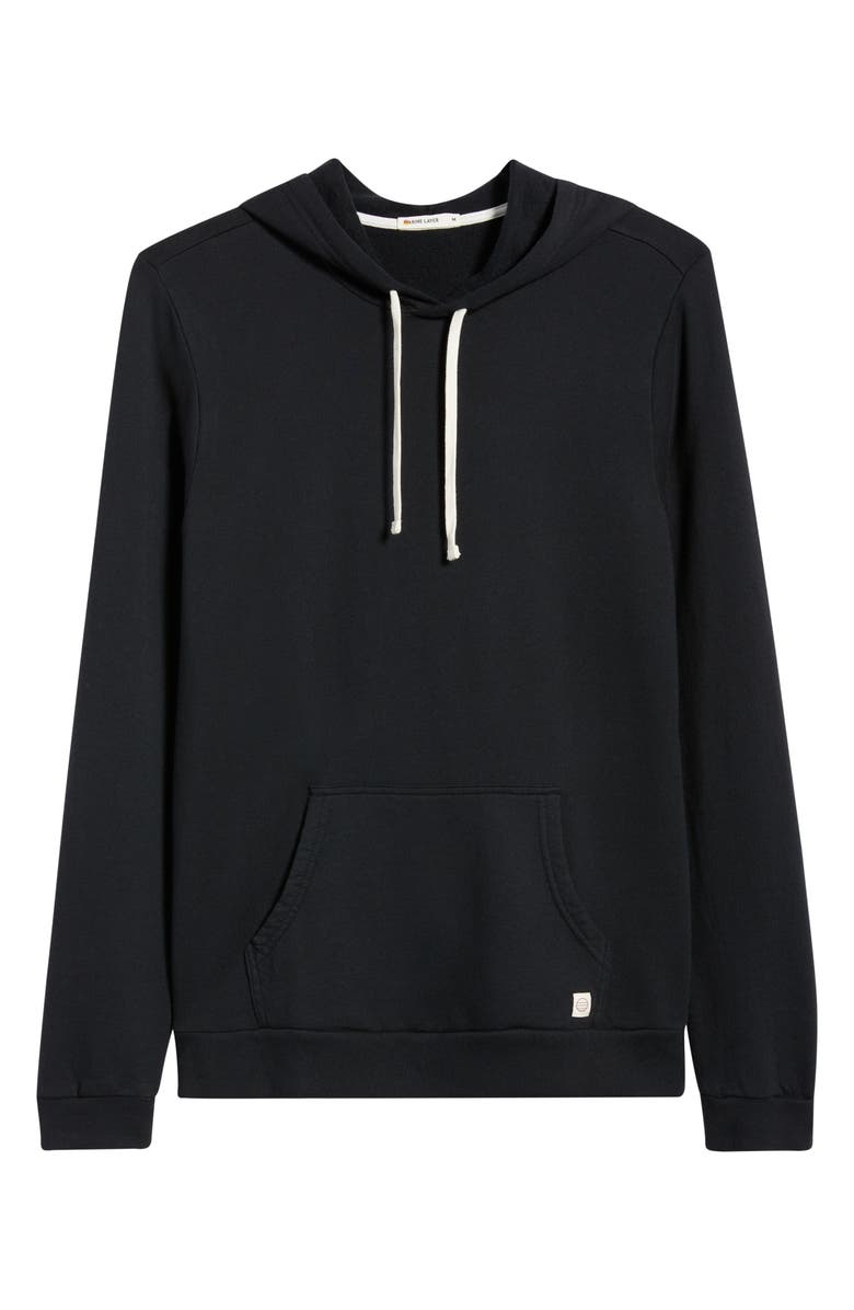 Marine Layer Cotton Blend French Terry Pullover Hoodie, Alternate, color, Black