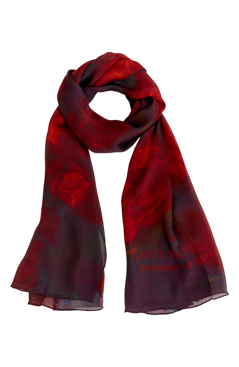 Lost Pattern La Rosa Silk Scarf, Alternate, color, 