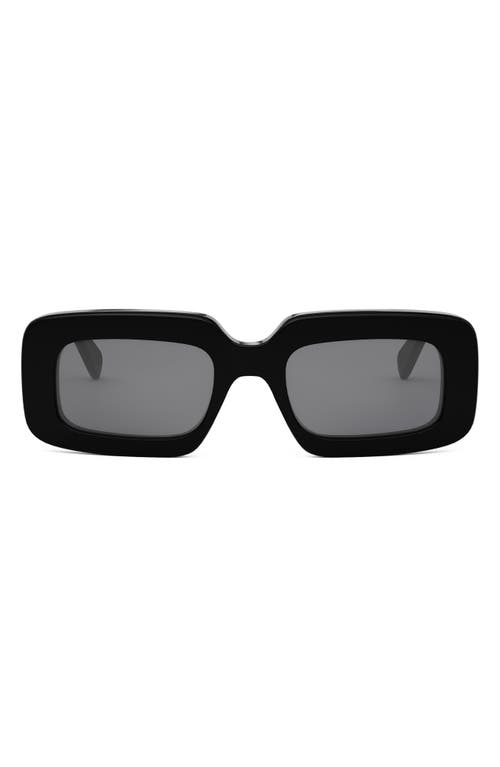 Celine Triomphe 53mm Rectangular Sunglasses In Black