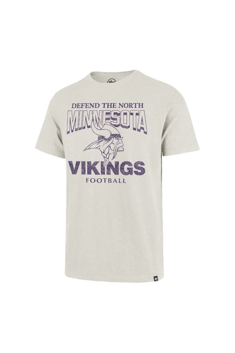 Men's '47  Natural Minnesota Vikings Head On Scrum Slub T-Shirt, Alternate, color, Natural