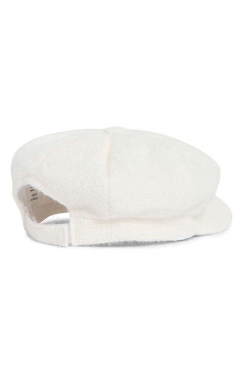 Melrose And Market Eyelash Knit Newsboy Cap In White