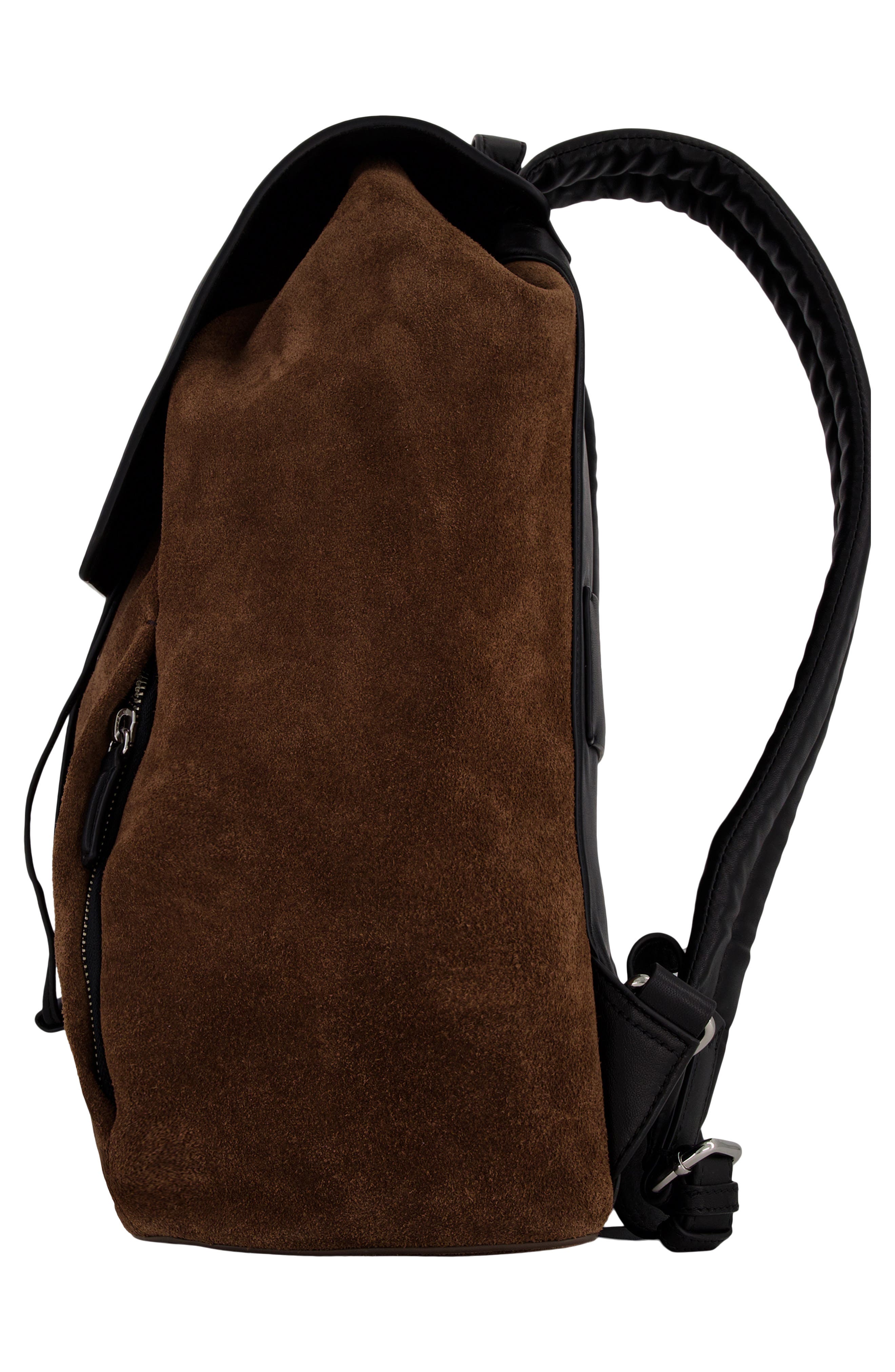 Vince Drayton Suede Flap Backpack, Alternate, color, Chocolate