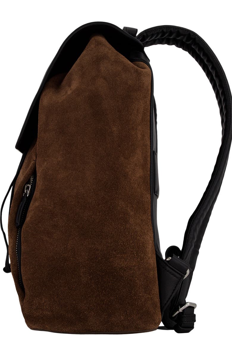 Vince Drayton Suede Flap Backpack, Alternate, color, Chocolate