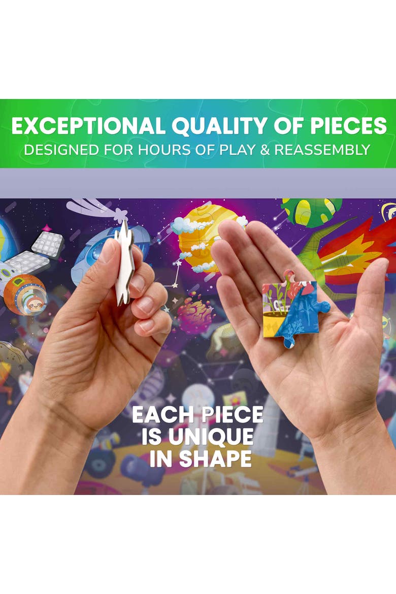 4x100 Piece Glow-in-The-Dark Kids Jigsaw Puzzles, Alternate, color, Dinos & Forest