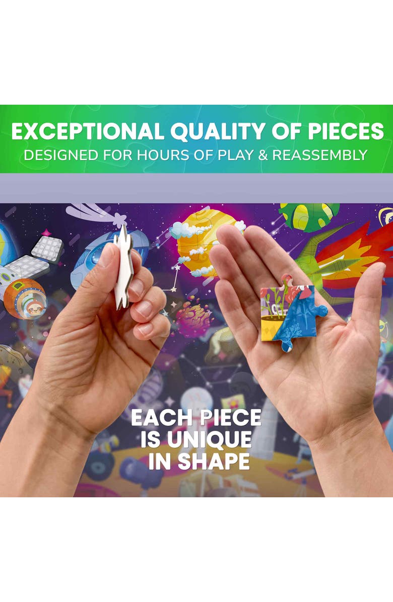 Quokka 4x100 Piece Glow-in-The-Dark Puzzles for Kids, Alternate, color, Dinos & Forest