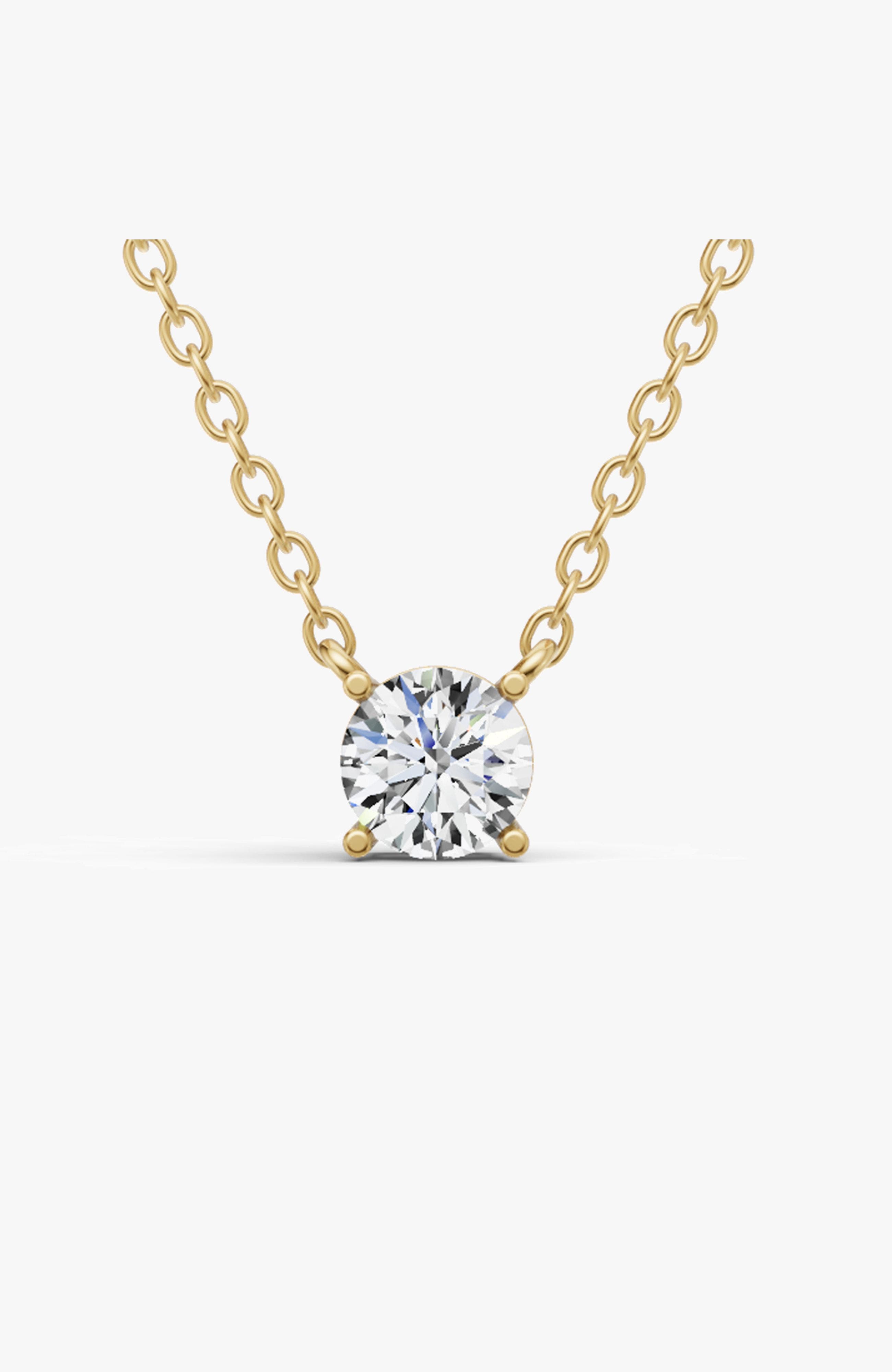Sereia Official 14k Gold 1 Ct Lab Grown Round Sereia Shape Diamond Pendant In Yellow Gold
