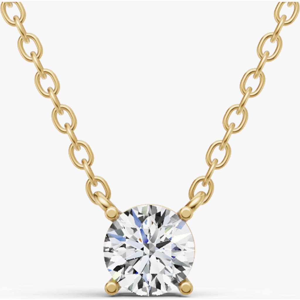 Sereia Official 14k Gold 1 Ct Lab Grown Round Sereia Shape Diamond Pendant In Yellow Gold