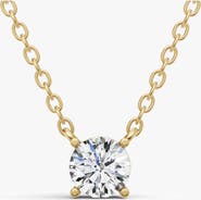 SEREIA OFFICIAL 14K Gold 0.25 ct Lab Grown Round Sereia Shape Diamond Pendant