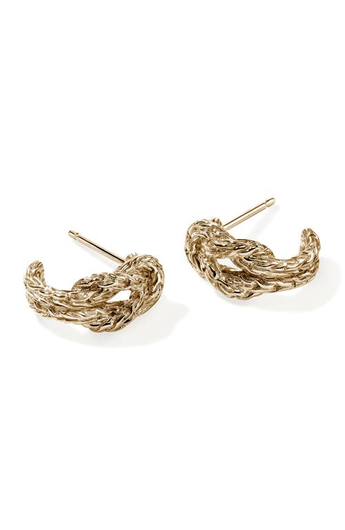 John Hardy 14kt Yellow Gold Lov Knot Hoop Earrings In Gold