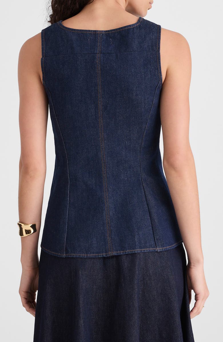 Madewell Denim Cutaway Vest, Alternate, color, Rinse Wash