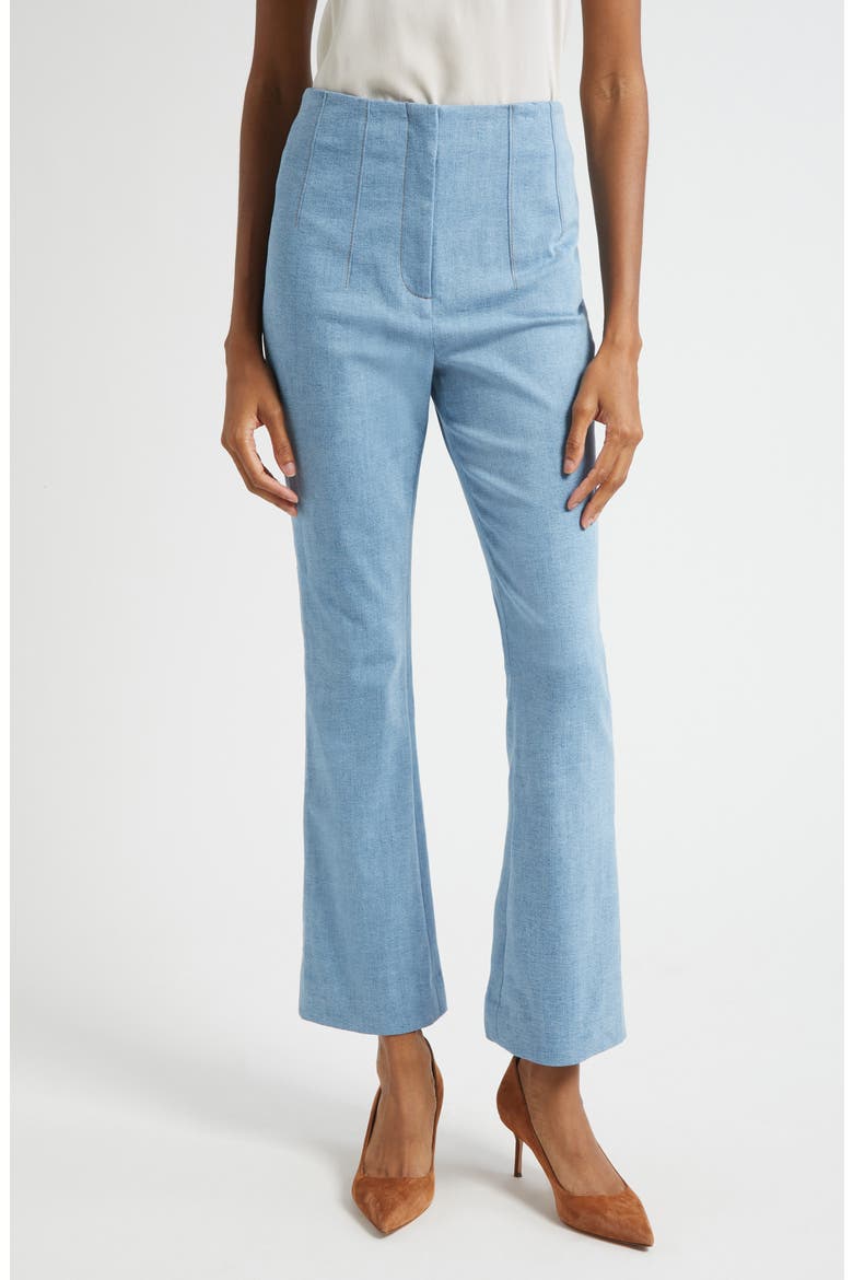 Hawthorne Clean Waist Stretch Cotton Pants, Main, color, BLUE MIRAGE