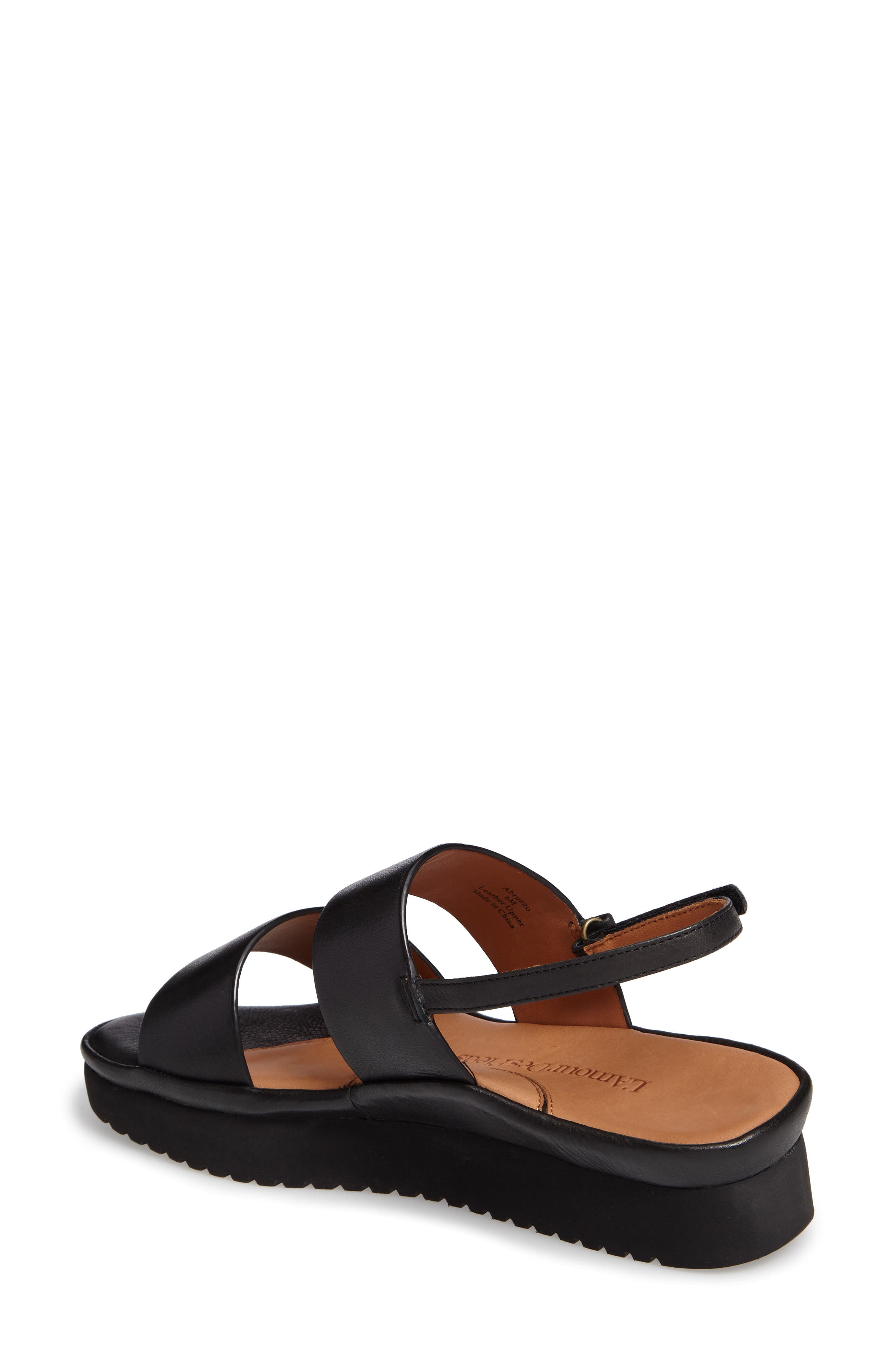 Abruzzo Slingback Platform Wedge Sandal, Alternate, color, BLACK LEATHER