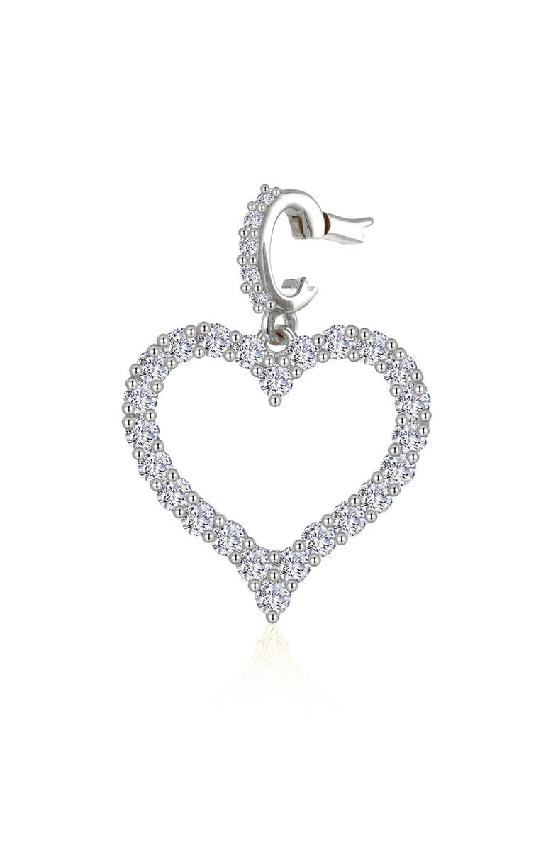 Lafonn Amara Simulated Diamond Open Heart Pendant Charm, Main, color,